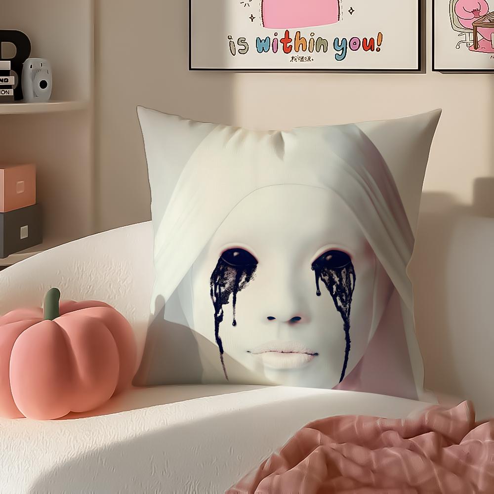 TV Show AHS Fear Cushion Cover Pillowcase Short Plush Invisible Zipper Room Sofa Cushion Cover