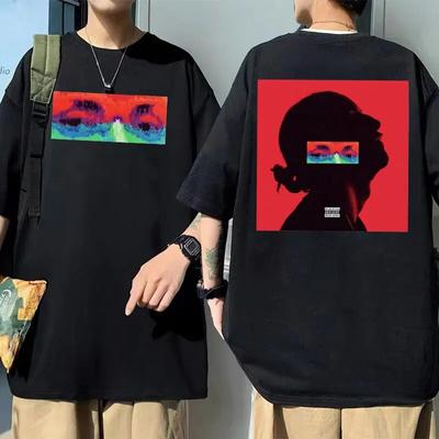 Lomepal Concert Jeannine rappeur Hip Hop Album de musique Double face impression T-shirt été unisexe femmes mode surdimensionné noir T-shirt