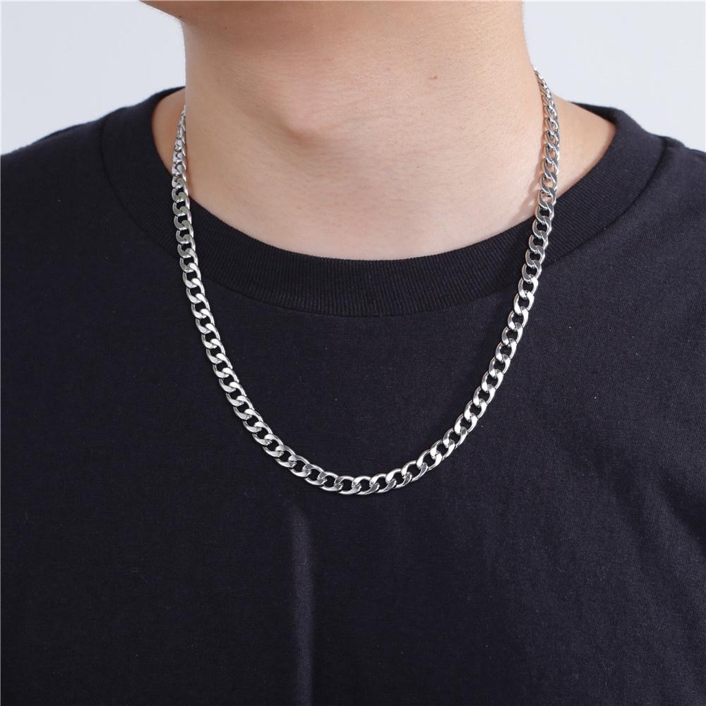 Cadenas Cubanas de Acero Inoxidable My Shape de 3 mm a 10 mm para Hombres Cadenas Masculinas Cadena Figaro Caja Gargantilla Joyería Punk 45 cm 50 cm 60 cm