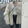 Autumn and Winter Women's Thickened Loose Button V-neck Knitted Sweater Knitted Cardigan Jacket
