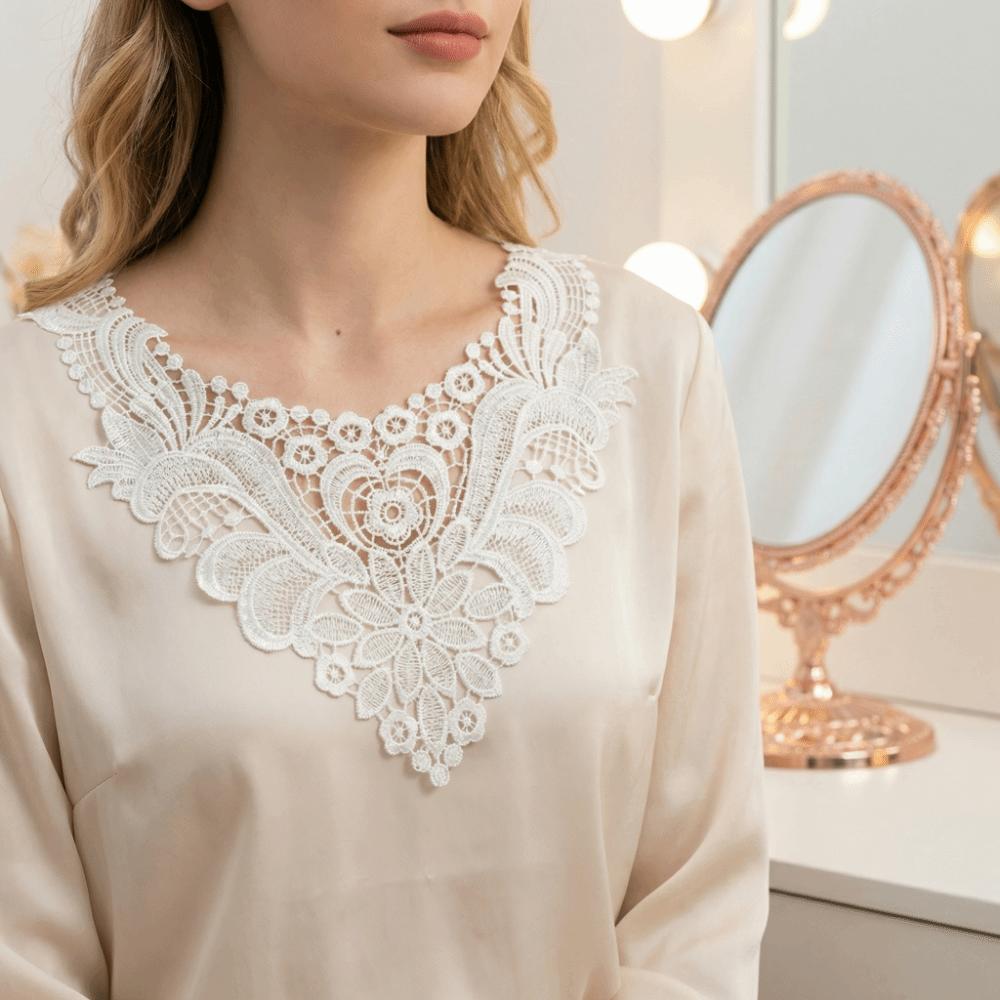 DIY Lace Neckline Sweet Embroidery Flower Collar Apparel Accessories Lace Trim  Women's Fashion
