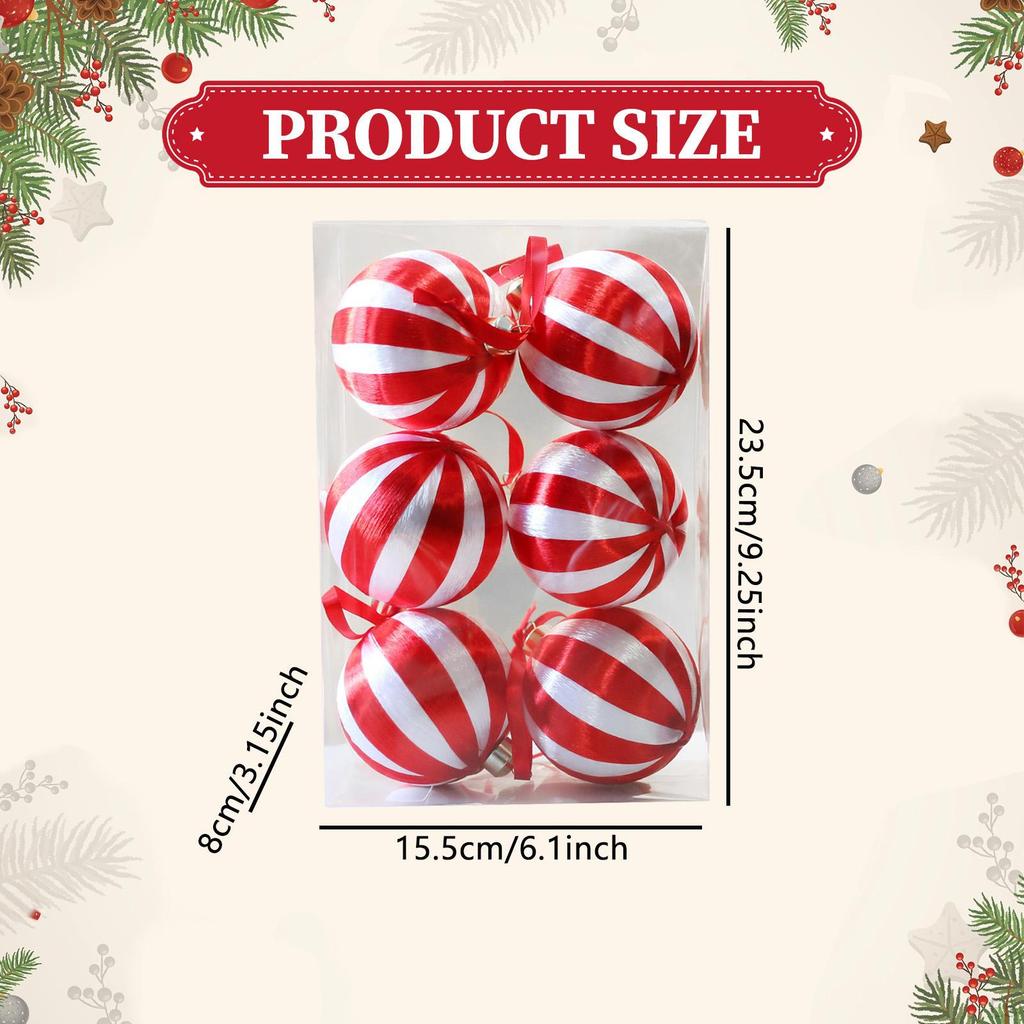 6 Pieces Christmas Ball Ornaments Charm Pendants Tree Hanging Decorations