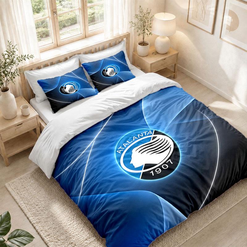 Bedding Set 1 Duvet Cover 2 Pillowcases Atalanta FC Print Bedroom Home Decoration