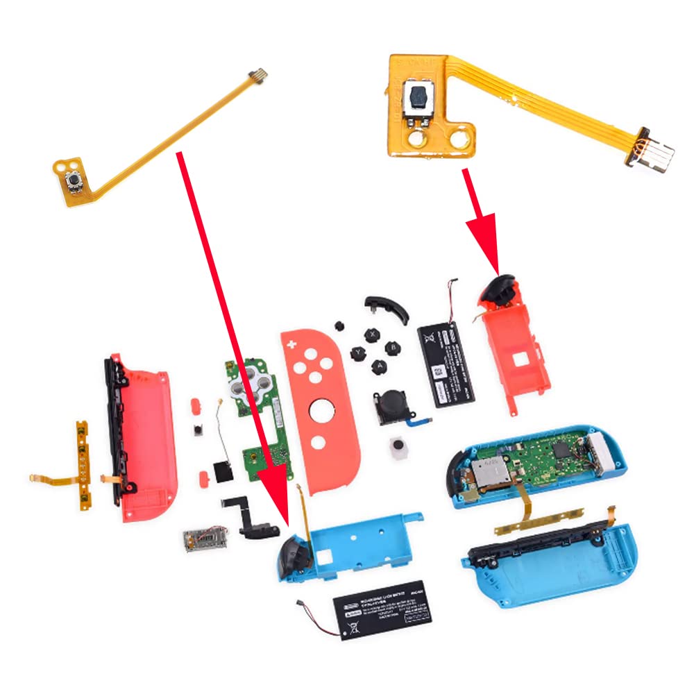 Godrii Replacement Parts NS Switch Compatible Switch Controller Compatible Nintendo ZR ZL Key Button Flex Cable 2 Sets Easy to Replace Joy-Con