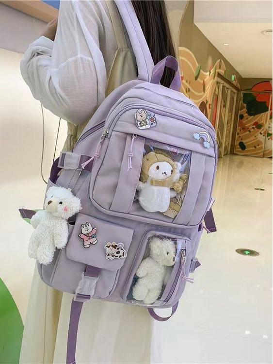 2023 Korean Style Women's Nylon Backpack - Large Capacity for High School Students