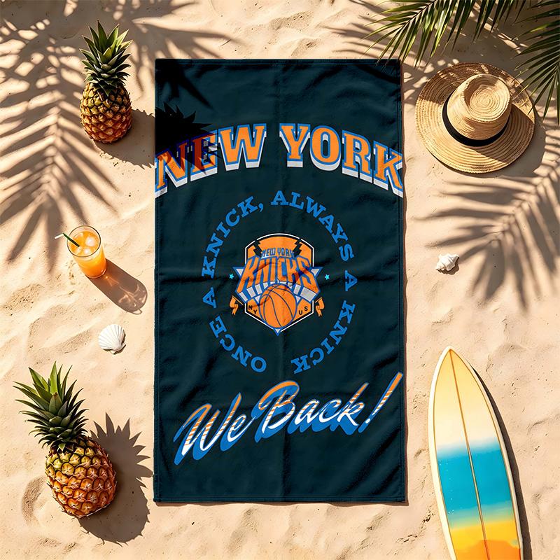 New York Knicks (1) Tema Paplūdimio rankšluostis Atsparus smėliui Minkštas ir patogus Tinka baseinui, stovyklavimui, jogai ir nardymui Kelioninis