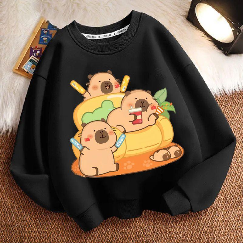Children's Fashion Capibara Hoodies, Spring and Autumn Boys' and Girls' Casual Hoodies