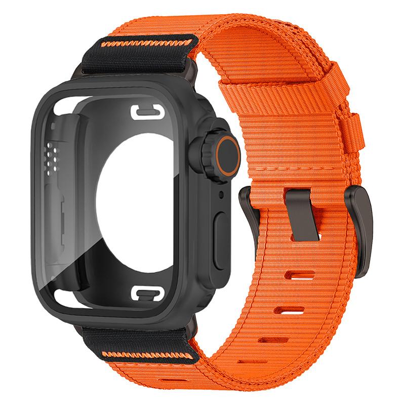 Waterpoor Protector Case+Nylon Band For Apple Watch 11 10 9 8 7 6 SE3 5 4 For Iwatch 46mm 42mm 45 44 41 40mm Scratch Resistant