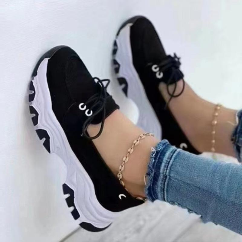 Fashion 2025 New Women Sneakers Fashion Casual Lace Up Sneakers Women Platform Breathable Sport Vulcanized Shoes Women Zapatos De Mujer