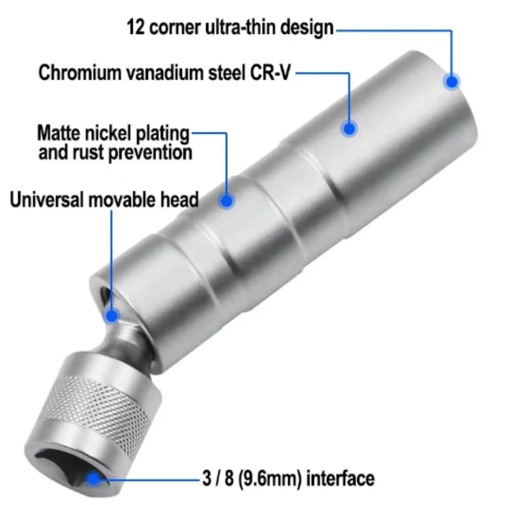 Magnetic Design Universal Joint 14mm 16mm Set Magnetic Socket Thin Wall Socket Replacement Kit