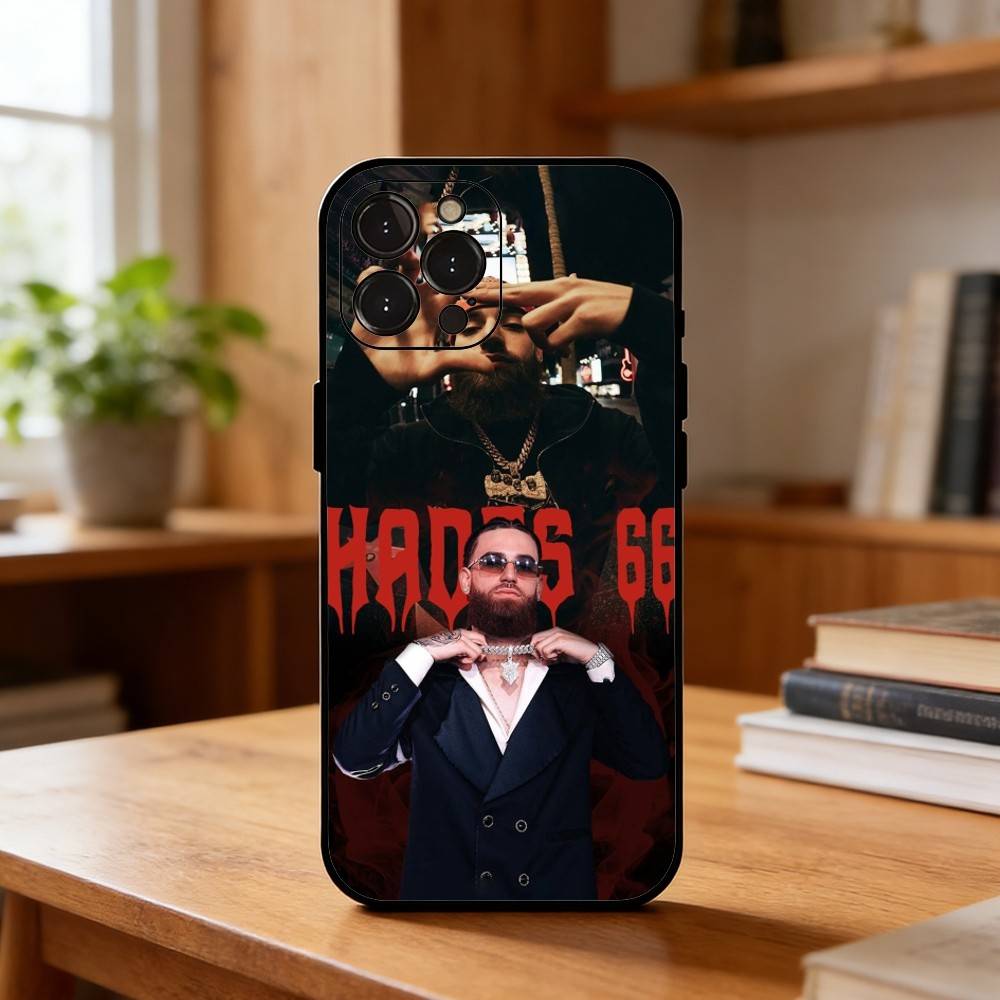 Rapper H-Hades 66 Phone Case For iPhone17 16 15 14 13 12 11 Pro Max Plus,5G Soft Black Case