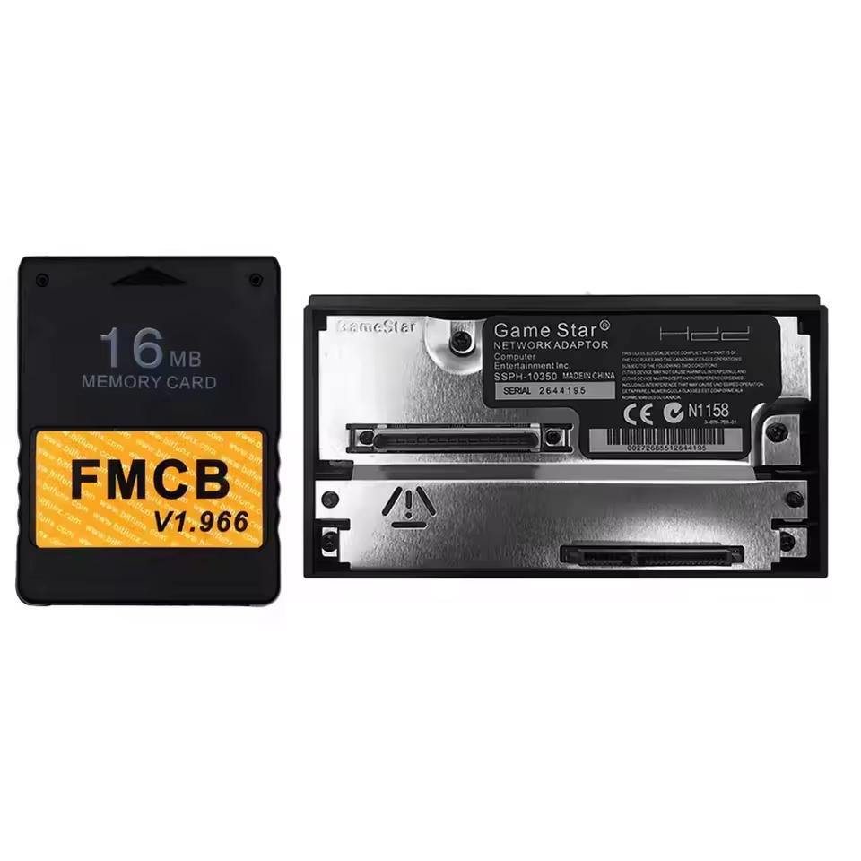 SATA Interface Network Card Adapter w/Free McBoot V1.966 FMCB Memory Card for PS2 Console SATA Socket HDD for Sony Playstation 2