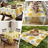Summer Lemon Fruit Flower Leaf Rectangle Table Cloth for Table Decor Reusable Kitchen Dining Tablecloth Holiday Party Decor