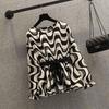 Sweatshirt for Women Oversize Striped Print Loose Round Neck Casual Pullover Long Sleeve Top Sweatshirt