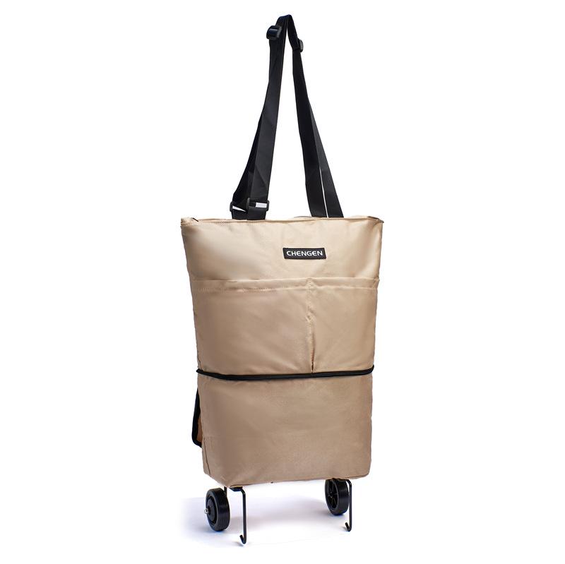 Foldable One-Way Wheel Shopping Tote – Portable, Large Capacity for Travel and Groceries