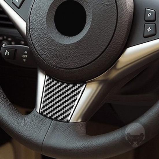 Carbon Fiber Steering Wheel Chinr Cover Trim For BMW 6Series E63 E64 2004-2010