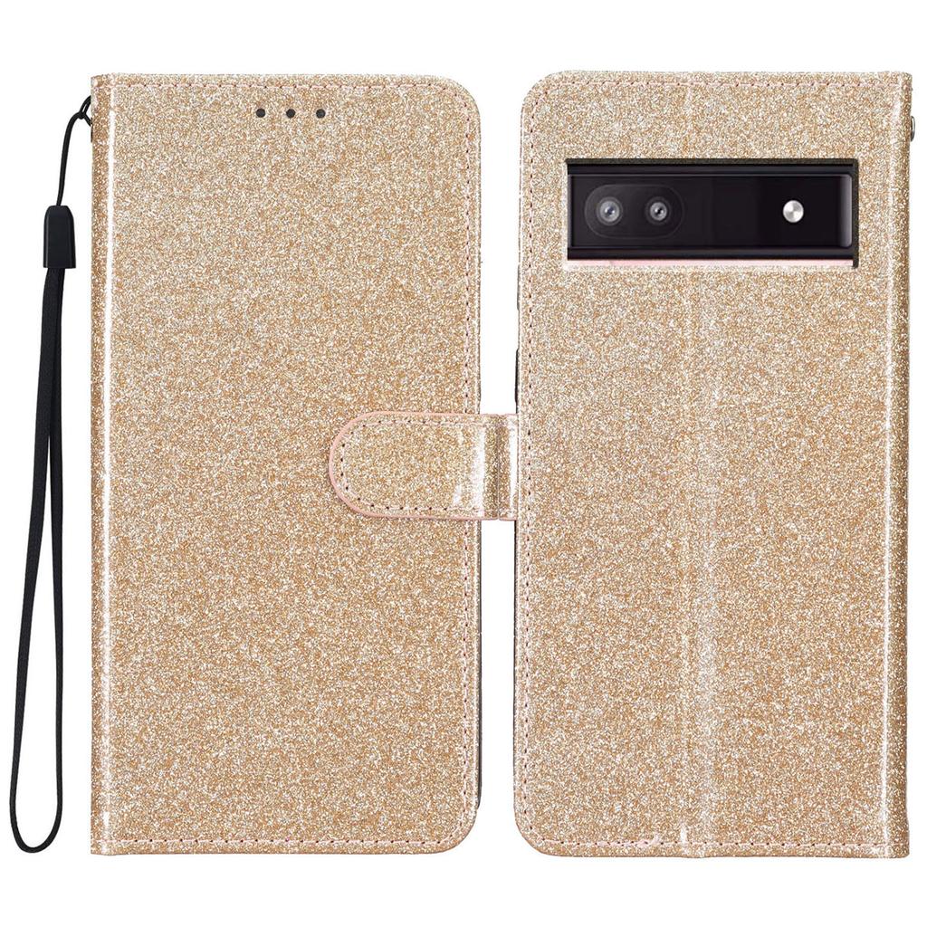 For Google Pixel 9a Wallet Case Glitter Anti-Scratch Leather Phone Cover Stand