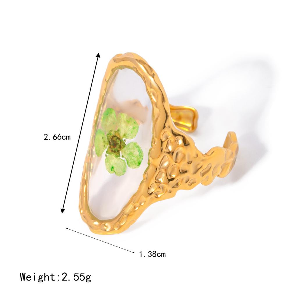 Yori Arrivals Eternal Flower Fashion Classic Open Ring 18K PVD Plated Clothing Accessories Waterproof Fashion Jewelry Gift