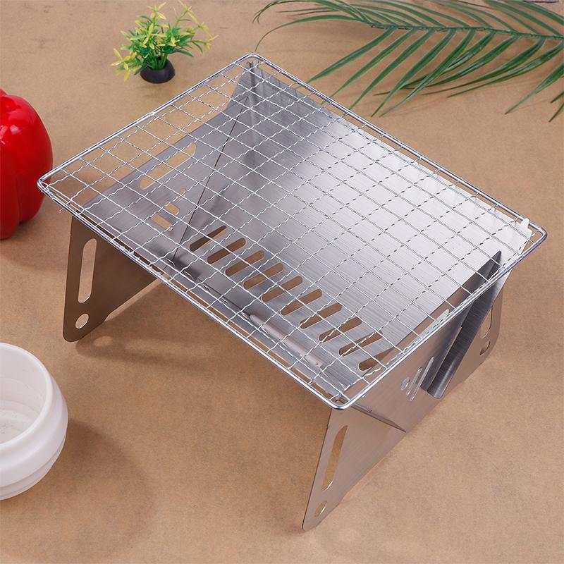 Churrasqueira dobrável multifuncional portátil, grelha para churrasco, aquecimento, fogões, camping, forno, aço inoxidável, fogão a lenha