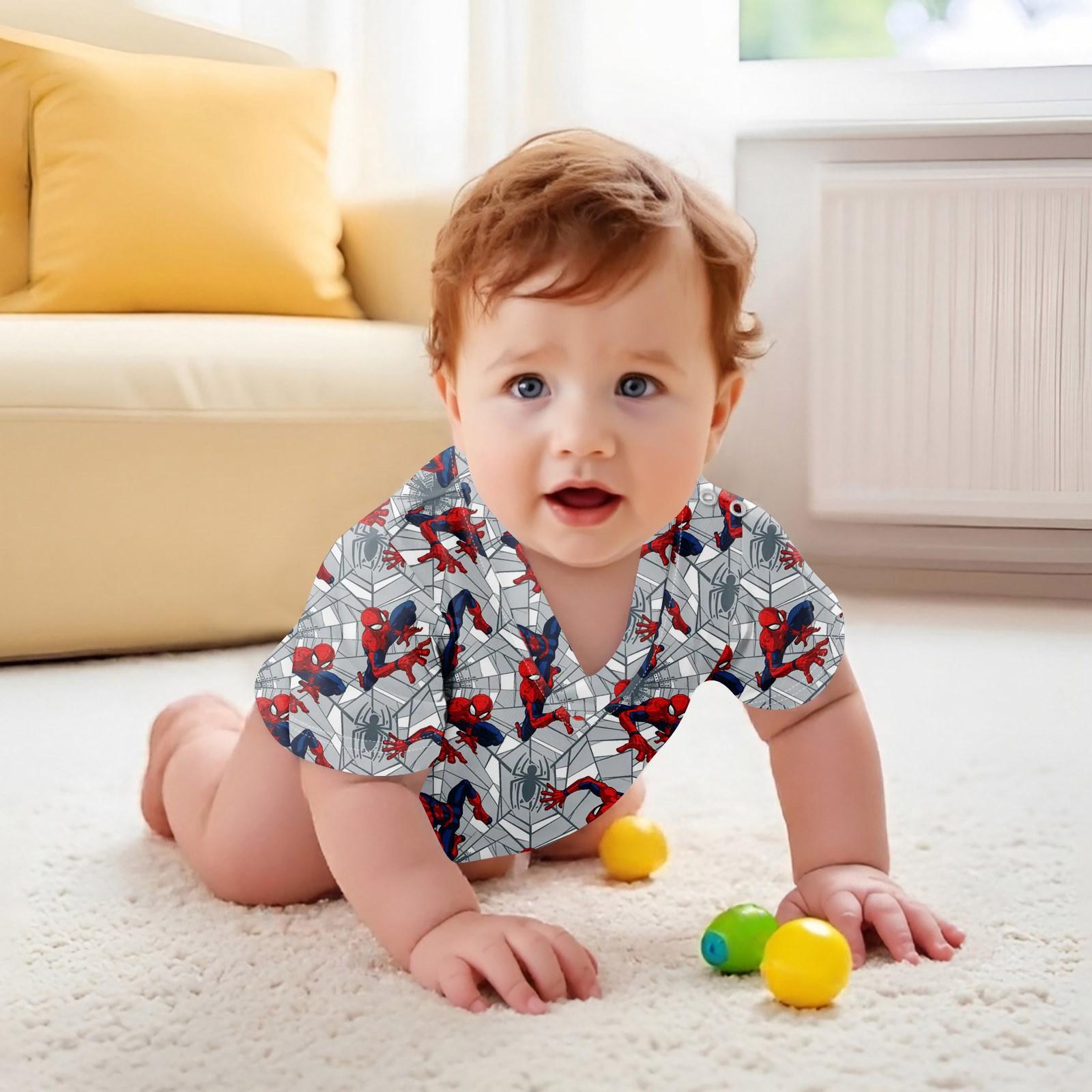 

Детский комбинезон с принтом - легкая цельная одежда для новорожденных 12