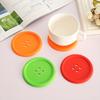 Silicone Beverage Mat, Colored Round Button Shaped Coaster, Coffee Beverage Mat, Insulated Mat with Deep Groove and Non-Slip Placemat