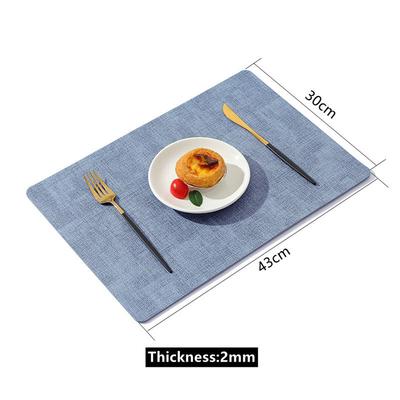Single/Double-Sided Leather Placemats Rectangular Stylish Minimalist Placemats Heat-Resistant, Non-Slip, Waterproof, Insulated