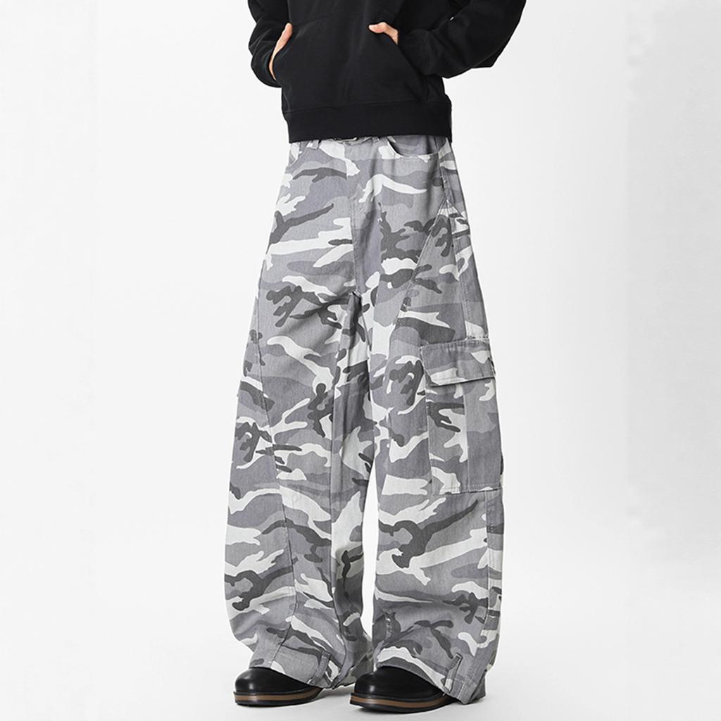 JYL Men's Straight Jeans Mud Dyed American Vintage Spring Teen Loose Casual Denim