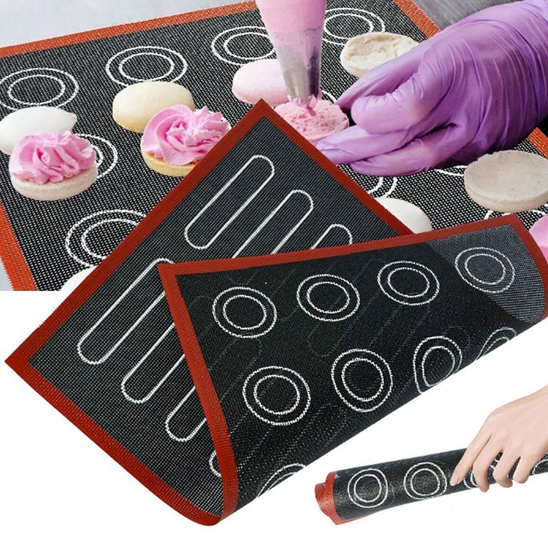 Non Stick Baking Mat Food Safe Baking Silicone Mat Food Grade Reusable Double Sided Printing Macaron Silicone Baking Mats