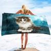 Kitten Cat Microfiber Beach Towel,Oversized Soft Absorbent Quick Dry Sand Free Thin Lightweight Beach Towel,Pool Swimming Towels