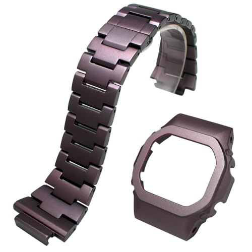 Men s Lightweight Aluminum Alloy Metal Watch Band with Watch Case for Casio and G-SHOCK Watches DW-5600, GW-B5600, GB-5600, GWX-5600, GW/DW-5000, DW-5