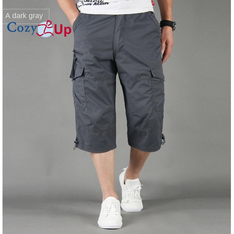

Чоловічі літні шорти Cozy Up, вільні великі кишені на блискавці, великий розмір 6XL 5XL, однотонні пляжні штани з чистої бавовни до коліна XL сірий