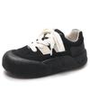 Black Sneakers Woman Flats Shoes Trend Round Toe Spring Autumn Sneakers Women Vulcanized Shoes Lace Up Non-slip Casual Sneakers