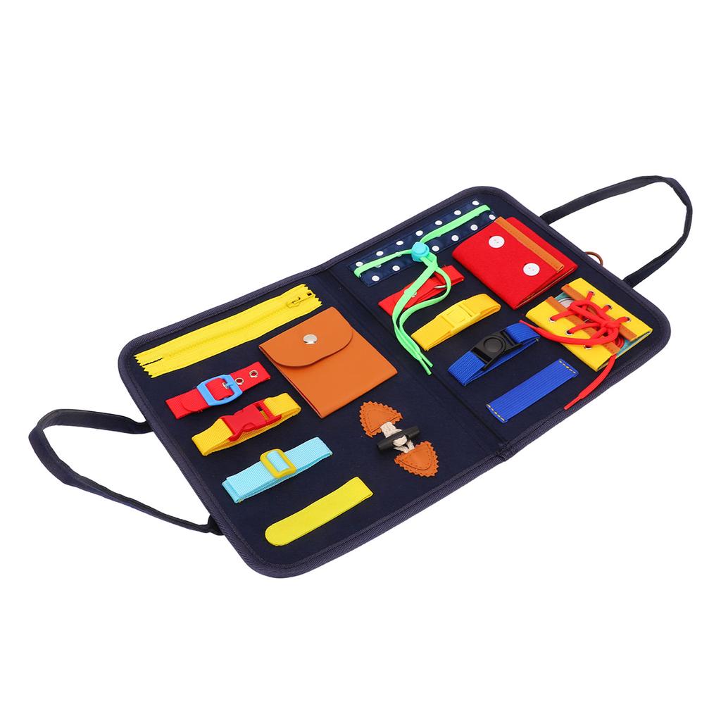 Busy Board Dark Blue Felt Busy Board Montessori Sensory Toys Autism Educational Teaching Aids Childr
