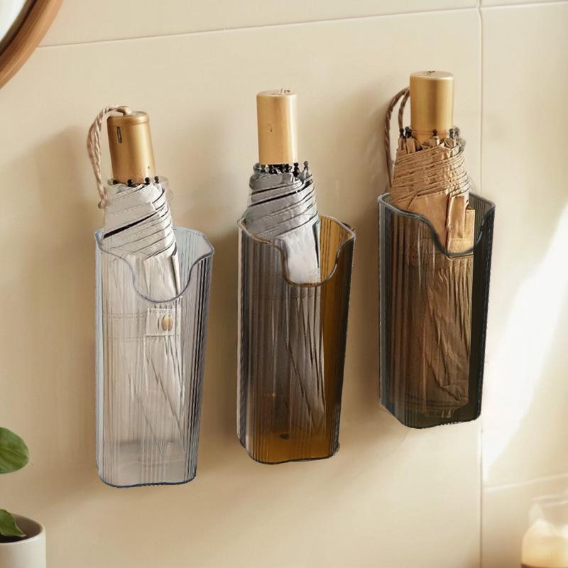 Wall-Mounted Punch-Free Umbrella & Kitchen Utensils Storage Tube