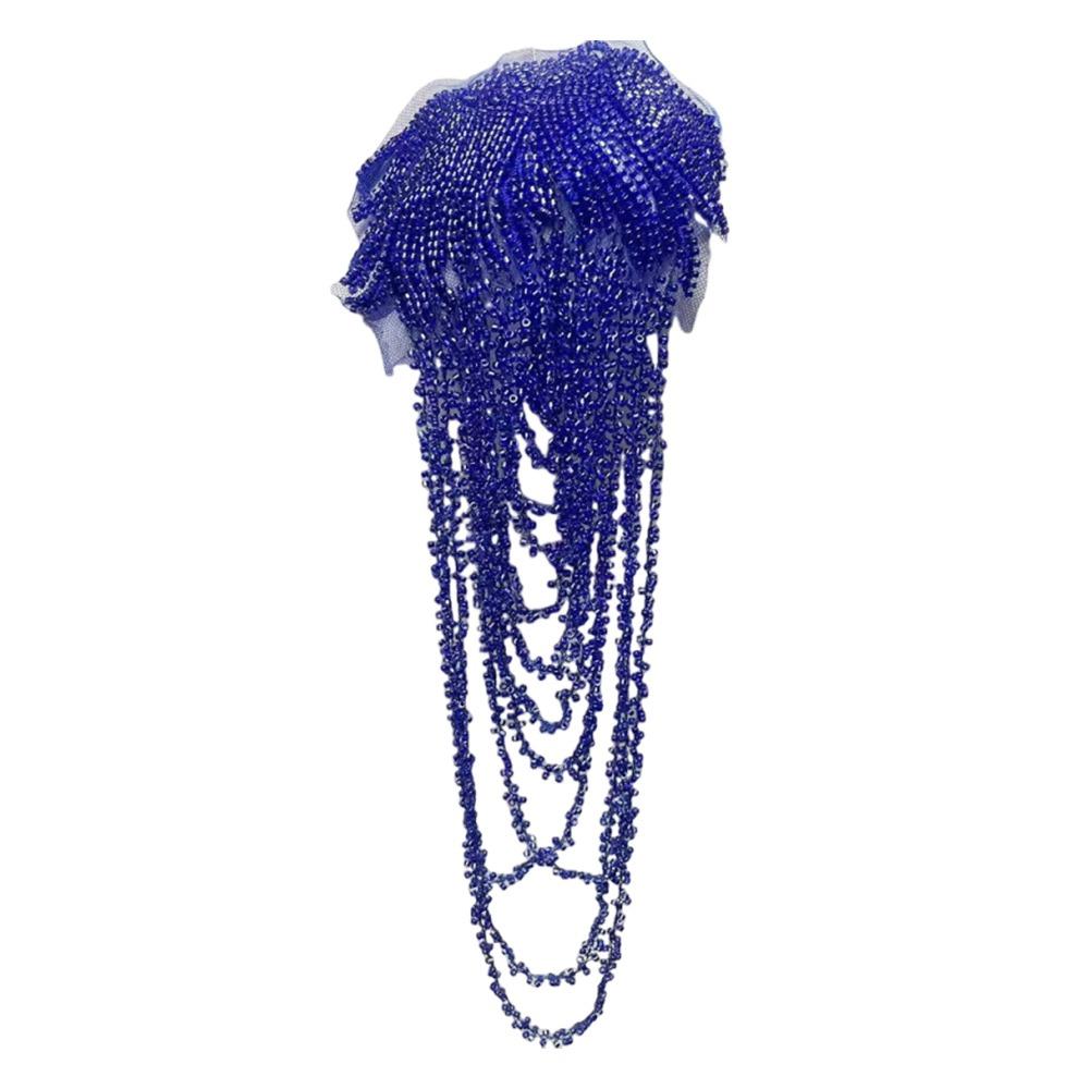 

Fringed Design Crystal Beads Patch Heavy Industry Embroidery Removable Decoration Tassels Applique Handmade Sewing