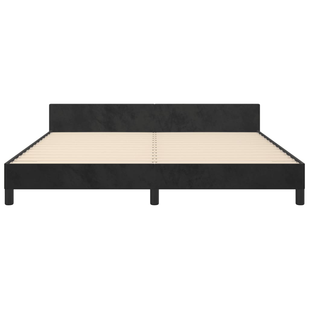 Bed Frame without Mattress Black 160 x 200 cm Velvet