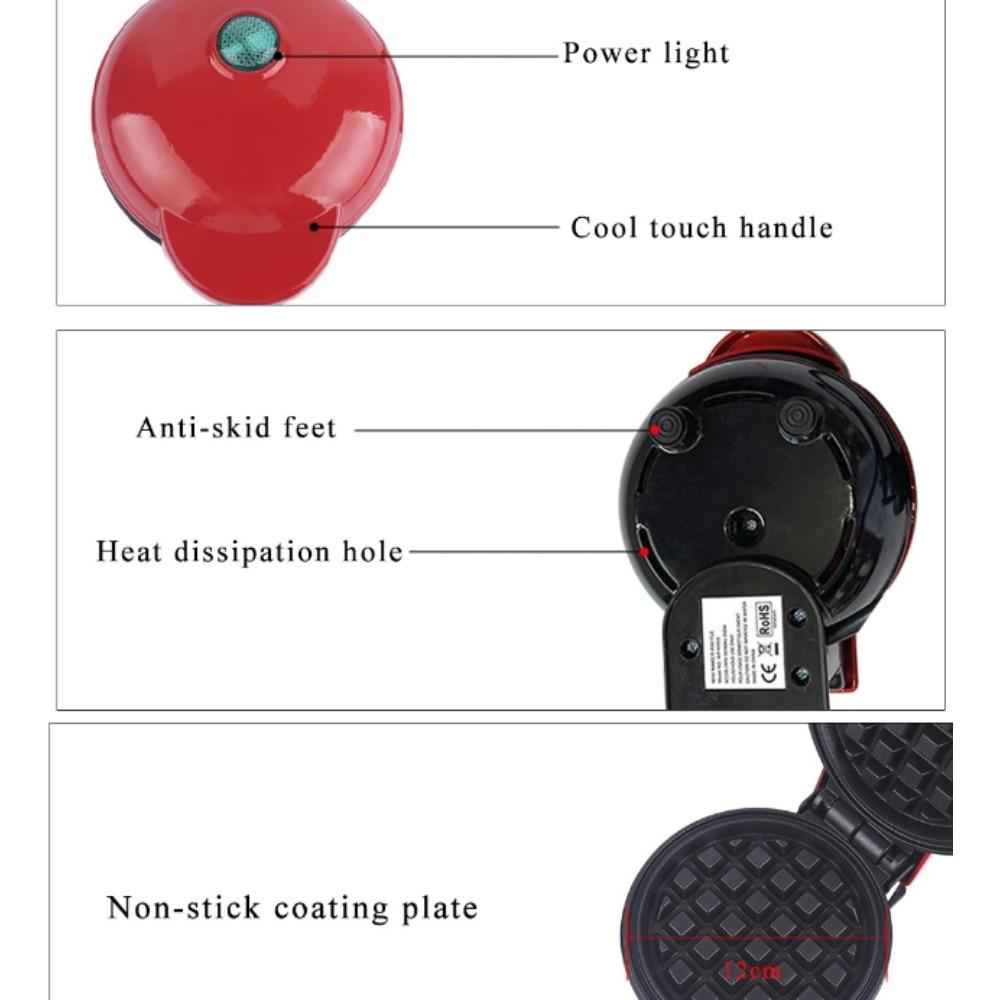 Przenośna maszyna do śniadań, automatyczna maszyna do gofrów, wielofunkcyjna mini maszyna do gofrów