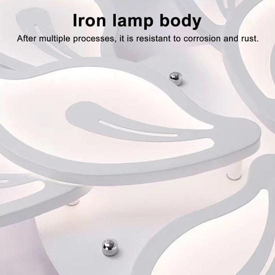 LED Blumen Deckenleuchte mit Fernbedienung Dimmbare Deckenlampe Weiches Licht Augenschutzlampe für Wohnzimmer & Schlafzimmer