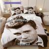 Johnny Hallyday Retro Records bedding, duvet cover, pillowcase, home decoration, birthday gift (1 * duvet cover+2 * pillowcase, coreless)