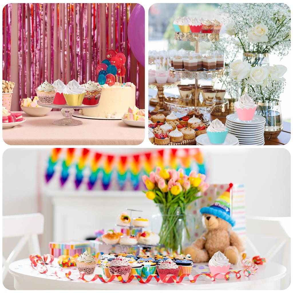 50pcs Baking Cupcake Wrapper Wraps Cake Box Baking Cups Standard Wave Decoration for Anniversary Birthday Weddings Parties