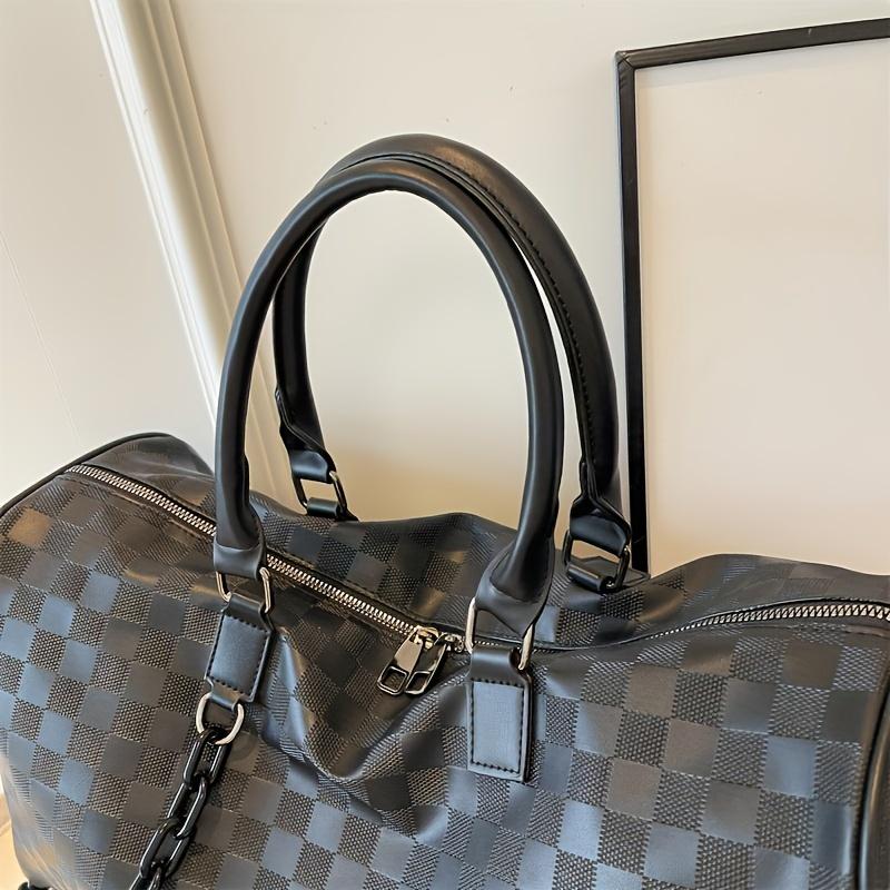 1pc Retro Large Capacity Storage Bag, Waterproof Zipper Fitness Tote Bag, Suitable For Swimming, Fitness, Business Trip, Sports