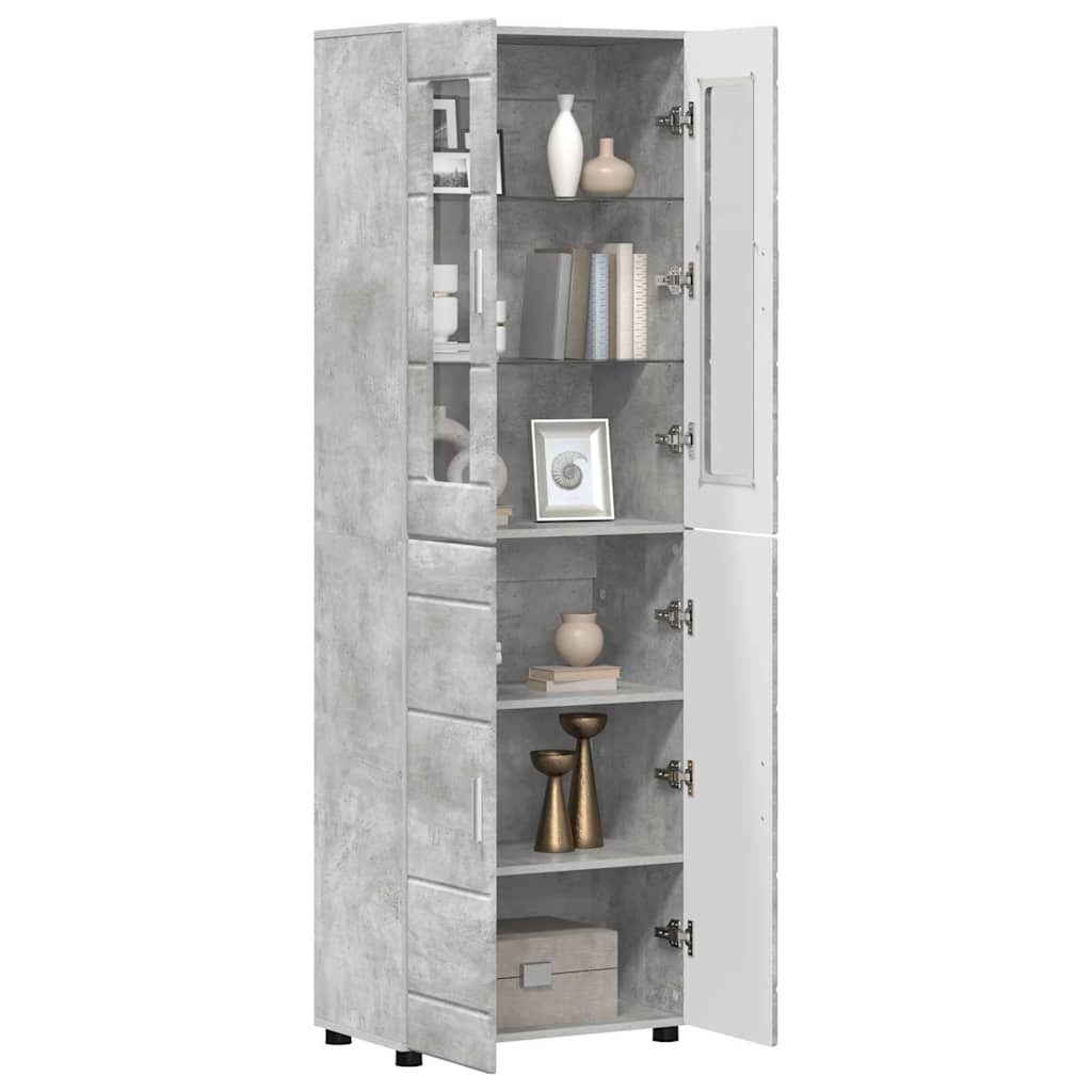 Highboard FLORIN Concrete Grey 60 x 35 x 182 cm Particleboard