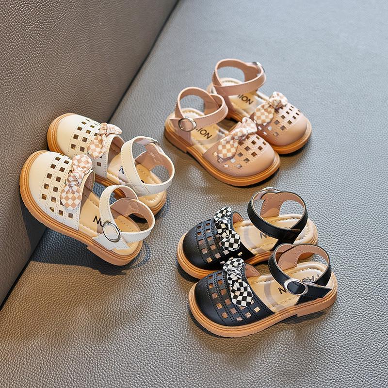Girls Sandals Summer Soft Kids 2024 Non-slip Princess Flat Japan Wind Student Versatile Shoes Children's Fashion PU Casual Shoe