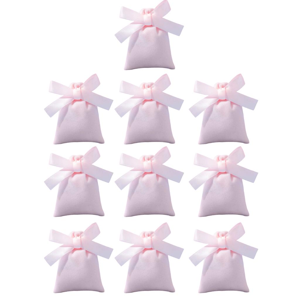 10Pcs Velvets Drawstring Pouch Butterfly Knot Closure Bag for Jewelry and Cosmetics Storage Stylish Gift Packaging Bags