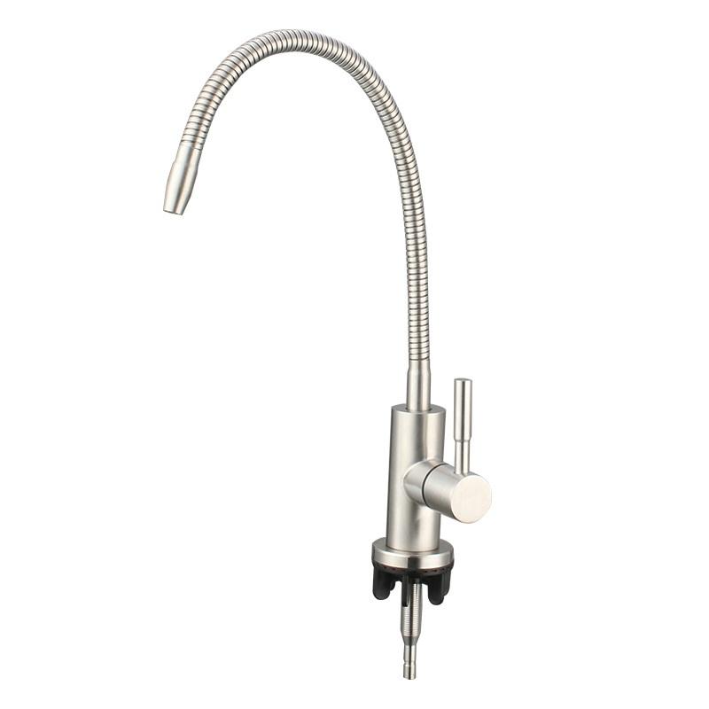 Universal Gooseneck Water Purifier Faucet Reverse Osmosis Drinking Water Filter Faucet Stainless Steel 1/4" PE Quick Connect