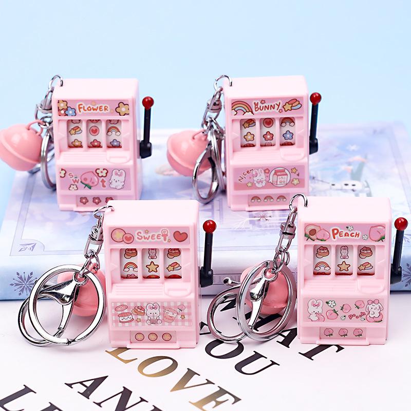Mini Slot Machine Toy Keychain: Spinning Prize & Fruit Machine Accessories, Charms for Bags & Gifts