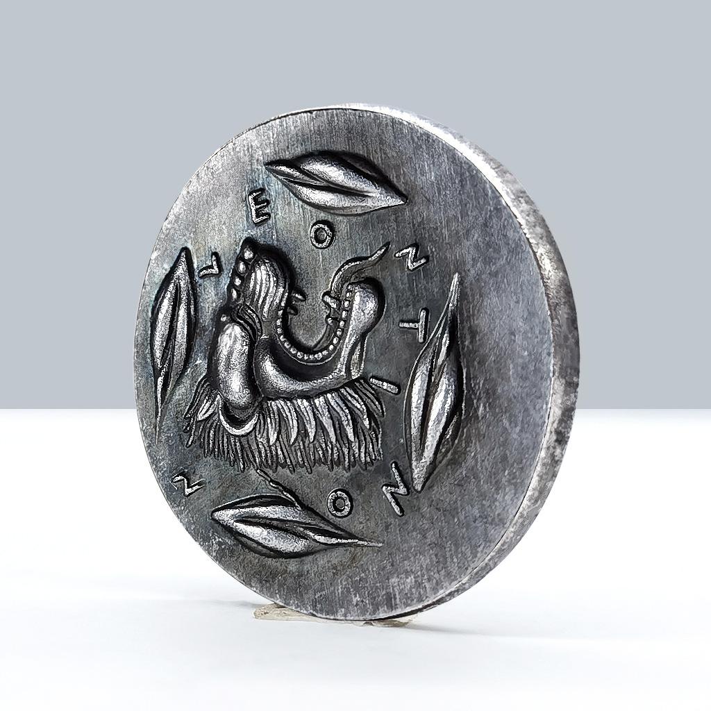 Griechische Göttin, Löwenmünze, Retro-Stil, Römische Silbermünze, Mythische Mikroschnitzkunst, Metallmünze, Geschenk, Weihnachtsgeschenk, Strumpffüller