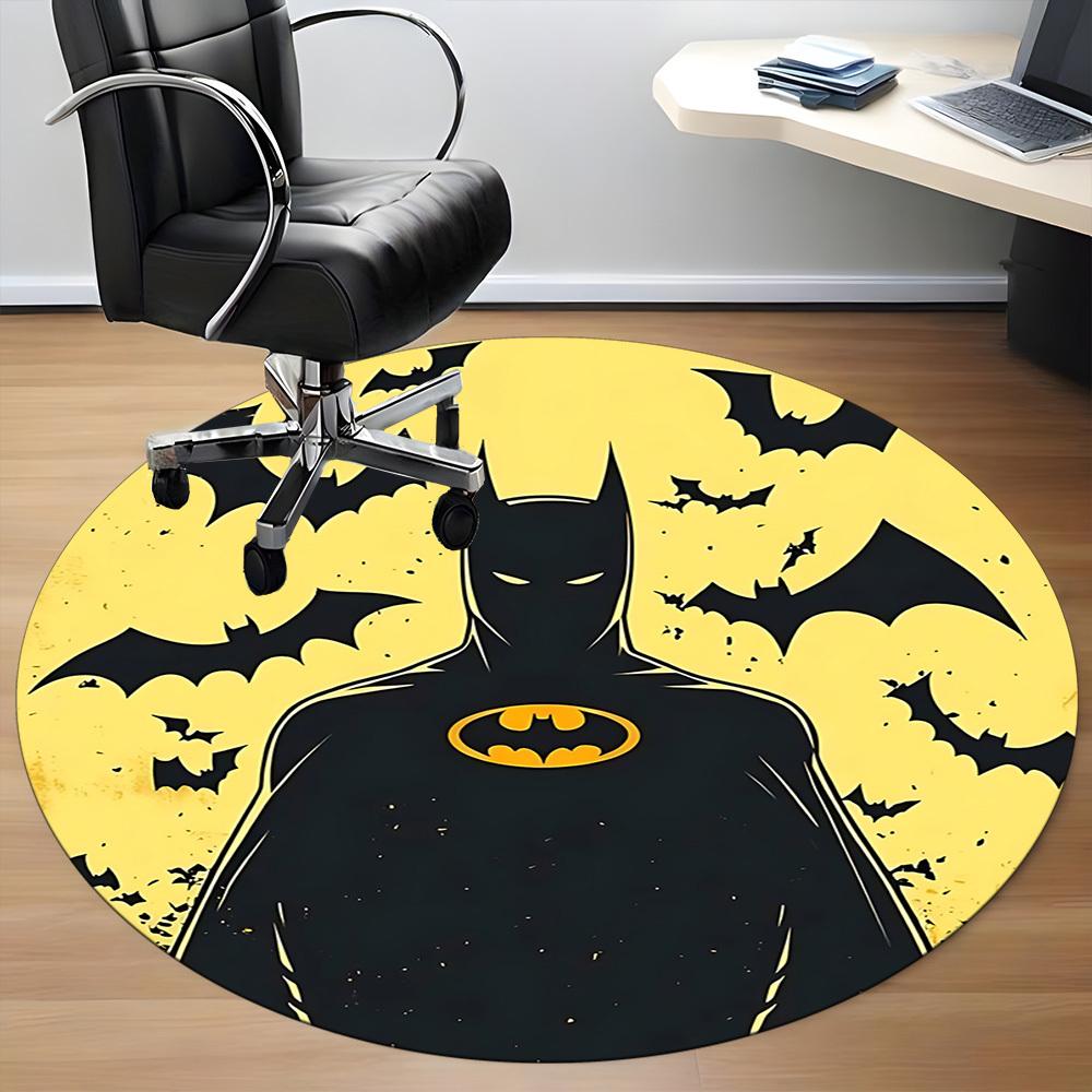1 alfombra redonda para oficina Batman, debajo de sillas de oficina, dormitorio, sala de estar, decoración del hogar, decoración de habitación, disponible en varios tamaños