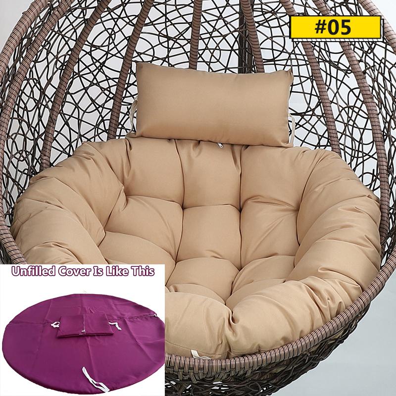 Hanging Swing S/L Unfilled or Filled Egg Basket Seat Chair Cushion Cover (NO Chair)Papasan Round Detachable Pillow Home Patio