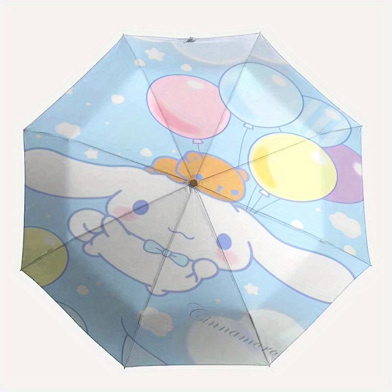 Colorful balloons CINNAMOROLL Automatic 3-Fold Umbrella Design, Cute Cartoon Pattern, Portable Outdoor Umbrella, Perfect, Holiday Gift for Disney fans